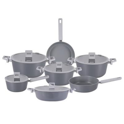 China Winlife Sustainable Kitchen Forged Aluminum Cookware Induction Non Bond Cookware Sets for sale