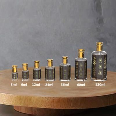 China Personal care 3ml 6ml 12m 24ml 36ml 60ml 125ml glass bottle tola fancy essence glass bottle for oudh oil for sale