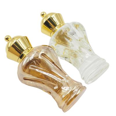 China Personal Care Fancy K9 Crystal Perfume Oud Essential Oil Glass Personal Golden Bottle In Middle East for sale