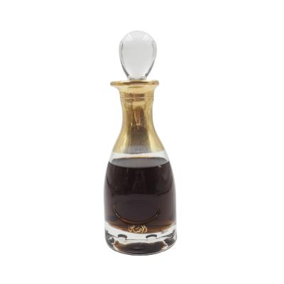 China Personal Care Gold 120ML Painting Hand Display Bottle OUD Luxury Glass Perfume Oil Gold Decanter for sale