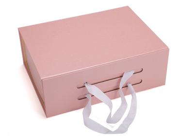 China Pink Cardboard Garment Clothing Packaging Boxes With Rectangle Shape for sale