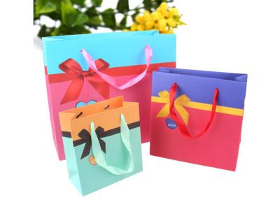 China Multi Coloured Coated Paper Gift Bags For Children Festival / Wedding for sale