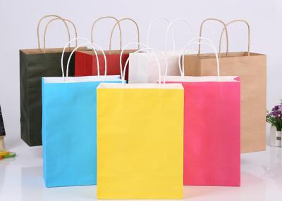 China Rectangular Shape Flat Recycled Paper Bags / Colored Paper Bags Light Weight for sale