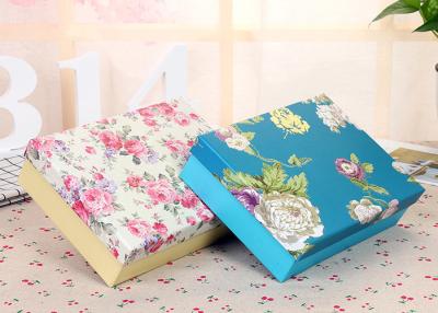 China Recyclable Flower Pattern Square Packaging Boxes With Printed Logo for sale