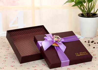 China Varnishing Printed Packaging Boxes / Brown Chocolate Box Luxury Color Paper for sale