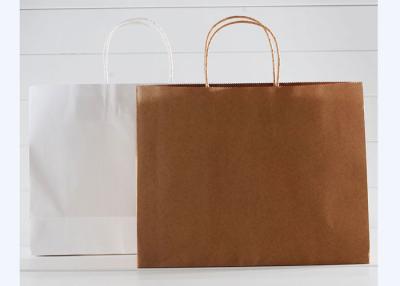 China Glossy Lamination Brown Shopping Bags Eco - Friendly Printing With Twisted Handles for sale