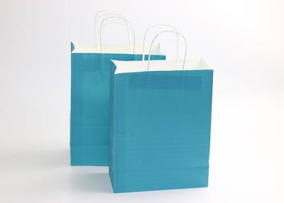 China Blue 250gsm Thickness Kraft Paper shopping Bags / Clothing Packaging Bags for sale