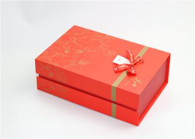 China Custom Made Red Recyclable Hardcover Gift Box / Packing Cardboard Boxes for sale