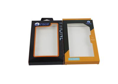 China Rectangle Shape Cell Phone Case Packaging Box With Window Uv Coating for sale