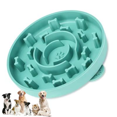 China Wholesale Sustainable Customize Design Eco Friendly Anti Slip Silicone Feeding Pets Puppy Eating Food Rolls Feeders Slow Feeder Dog Bowl for sale