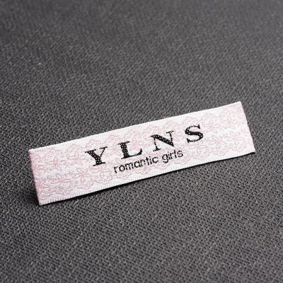 China Viable Custom Printed Brand Logo Clothes Labels Tags Woven Sewn In Garment Neck Labels For Clothing for sale