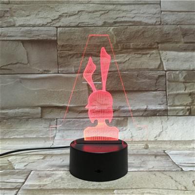 China Modern 3D LED Lamp With Switch Button Led Light Acrylic Night Illusion Room Lighting for sale