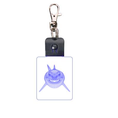 China School factory hot sales customized rechargeable 3d led key chain for sale