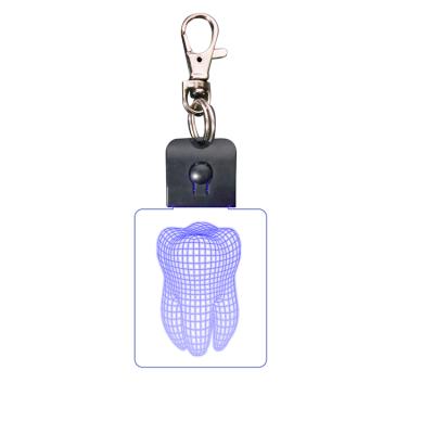 China Manufacturer Wholesale school 3d effect rechargeable led key chain for sale