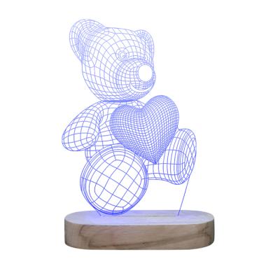 China Factory Direct Sale Modern Led Night Light Oval Wooden Base Light for sale