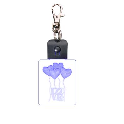 China 3D Effect Mini Key Chain Switch Base Postmodern Led Key Chain for sale