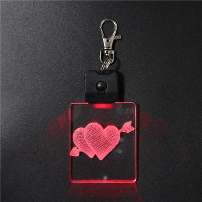 China Postmodern Effect 3D Illusion Lamp Gift 3d Key Chain Key Chain for sale