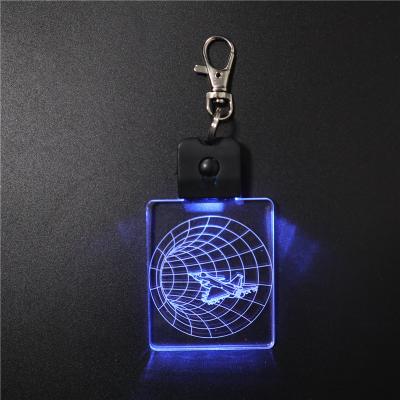 China Amazon Top Sale 3D Effect Key Chain Switch Base Post-modern Led Key Chain Mini Led Key Chain for sale