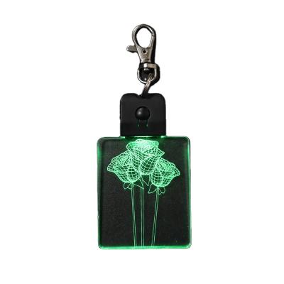 China LED Key Chain Fashionable Hot Selling Custom Mini RGB 7 Colors Change Rose Shape And Lovely Key Holder With LED Light for sale