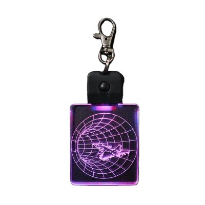 China Fashionable Gifts Airplane Model Acrylic Cute Keychain 3D Keyholder Illusion Lamp for sale