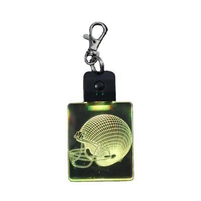 China Mini Gadget Laser Engraving Ice New Arrival Fashionable Mini Gadget Laser Engraving Ice Rechargeable 3D Rechargeable Led Light Key Chain for sale