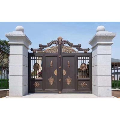 China Garden Fence Cast Iron Driveway Gates Strong Iron Fancy Easily Assembled Steel Gate Designs / Aluminum Gate for sale