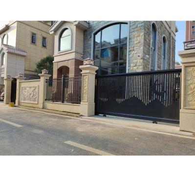 China Front Gates Design Driveway Slide Slide Metal Garden Fence Easily Assembled Laser Cut Aluminum Gate for sale