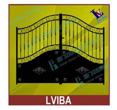 China Easily Assembled Welding Aluminum Electric Automatic Swing Gates With Wrought Iron Gate Looking , Gate With Motor for sale