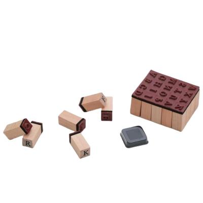 China High Quality Custom 26 Eco-Friendly Wooden Letter Cardboard Stamp Set for sale