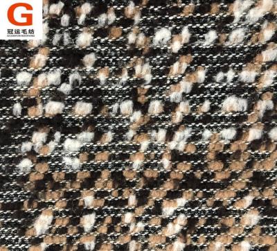 China High quality metallic wool fabric DIMENSIONAL polyester tweed wool fancy yarn DIMENSIONS for women use for sale