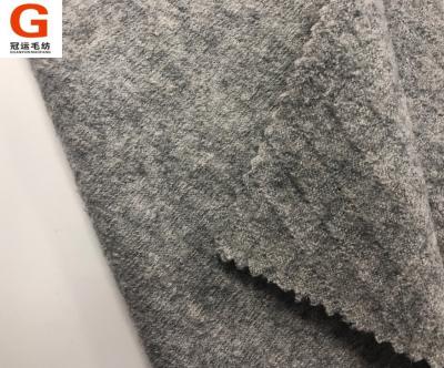 China 2021 DIMENSIONS new design twill pattern woolen polyester knitted gray woolen fabric for jacket coat for sale