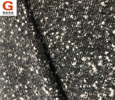 China Double Double Faced Double Faced Black Polyester High Quality Wool Tweed Tweed Fabric for sale