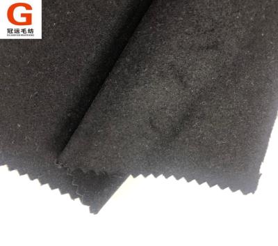 China Factory direct stocklot black double faced wool fabric double faced wool melton fabric stocks for sale