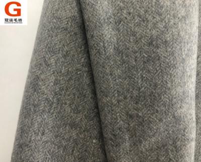 China Double Faced Double Faced Herringbone Design High Quality Wool Recycled Fabric For Winter for sale