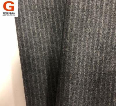 China DIMENSIONAL high quality black and white striped 100% wool tweed fabrics for pants and tops for sale