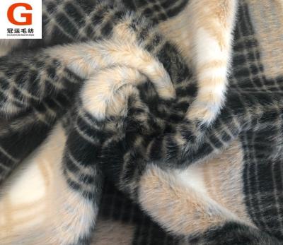 China Sustainable Fabric Manufacturers China Professional Wool Like Classic Plaid Faux Fur Knitted Fabric For Coat for sale