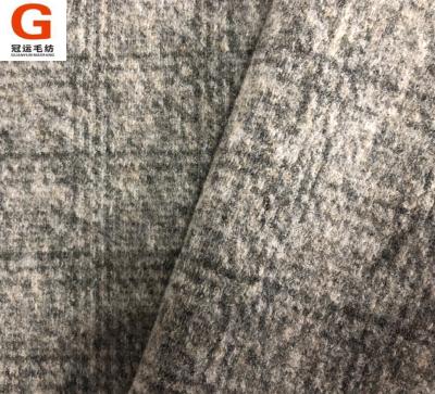 China Soft Touch Sustainable Wool Blended Classic Plaid Pattern Faux Fur Knitted Fabric For Jacket for sale