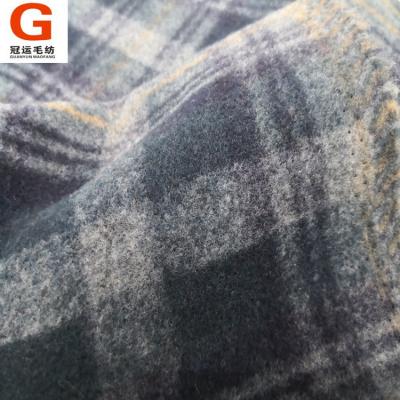 China Brushed Sueded Check Brushed Woolen Fabric for Men's Jacket and Coat for sale