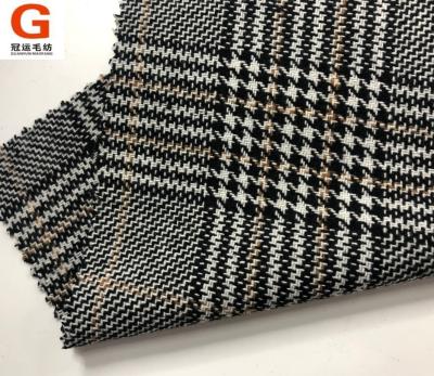 China Viable Viable in Stock Wool Fabric Manufacturers Houndstooth Pattern Wool Blend Women Suit Fabric for sale