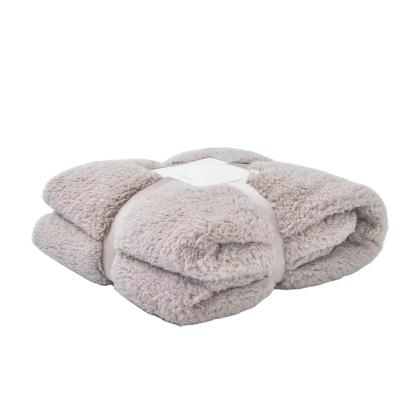 China Khaki Hot Brand Design Hot Selling Brown Sherpa Brand Comfortable Warm Super Soft Fleece Blanket for sale