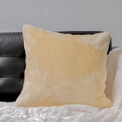 China Relax Egg Yellow Super Soft Microfiber Stich Mink Touch Fleece Plain Modern Chair Cushion for sale