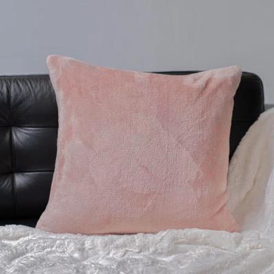 China Relax Light Pink Super Soft Microfiber Stich Mink Touch Fleece Plain Modern Chair Cushion for sale