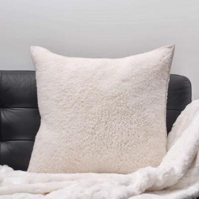 China Relax Single Cream Luxury Faux Leather Super Soft White Lion Fleece Cushion Sherpa for sale