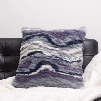 China Relax Modern Hot Designer Brand Colorful Fluffy Sofa Purple Faux Fur Fleece Cushion Sale for sale