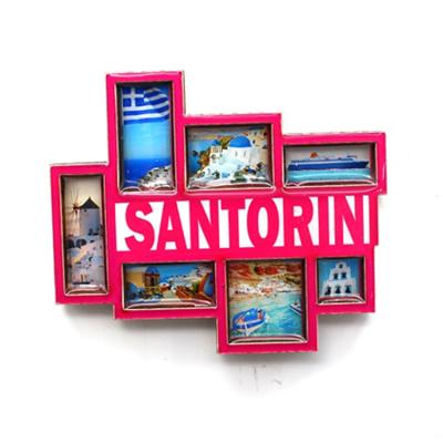 China Custom Shape Wooden MDF Greece Santorini Souvenir Fridge Magnet for sale