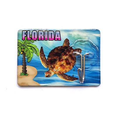 China Shape Factory Wholesale Custom Epoxy Florida Souvenir Fridge Magnet With Hook for sale