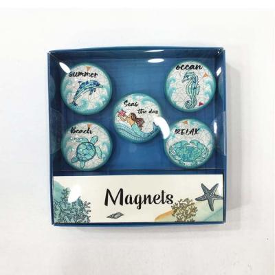 China Shape Custom Round Dome Small Crystal Glass Fridge Magnets For Keepsake for sale