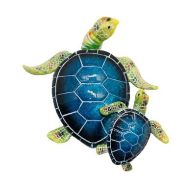 China Europe home decor large full color printed blue resin sea turtle statue for beach souvenir for sale