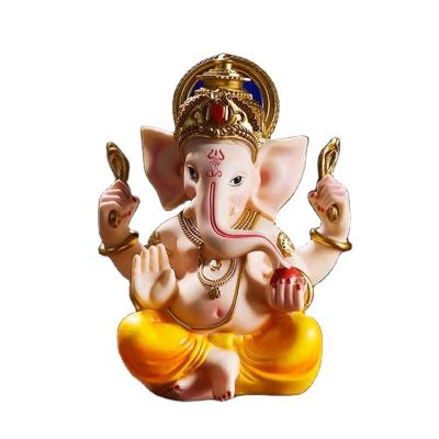 China Wholesale Hindu God Statue Resin Golden Ganesh Statue From Asia for sale