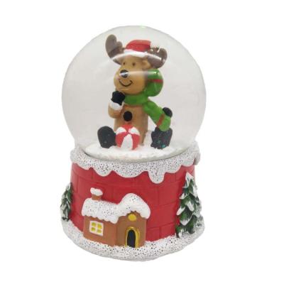 China Europe Custom 65mm Christmas Snow Globe Led Light Snow Globe Sale for sale